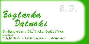 boglarka dalnoki business card